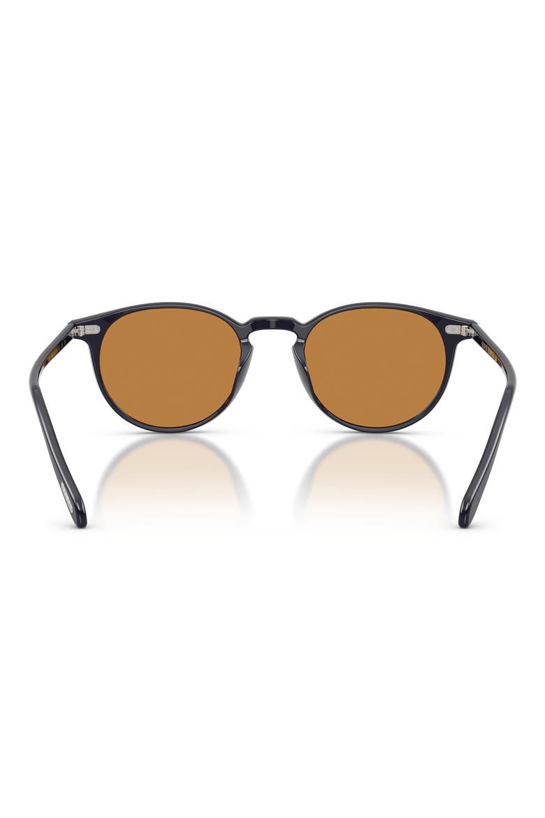Riley 49mm Round Sunglasses, Alternate, color, HANADA INDIGO / COGNAC