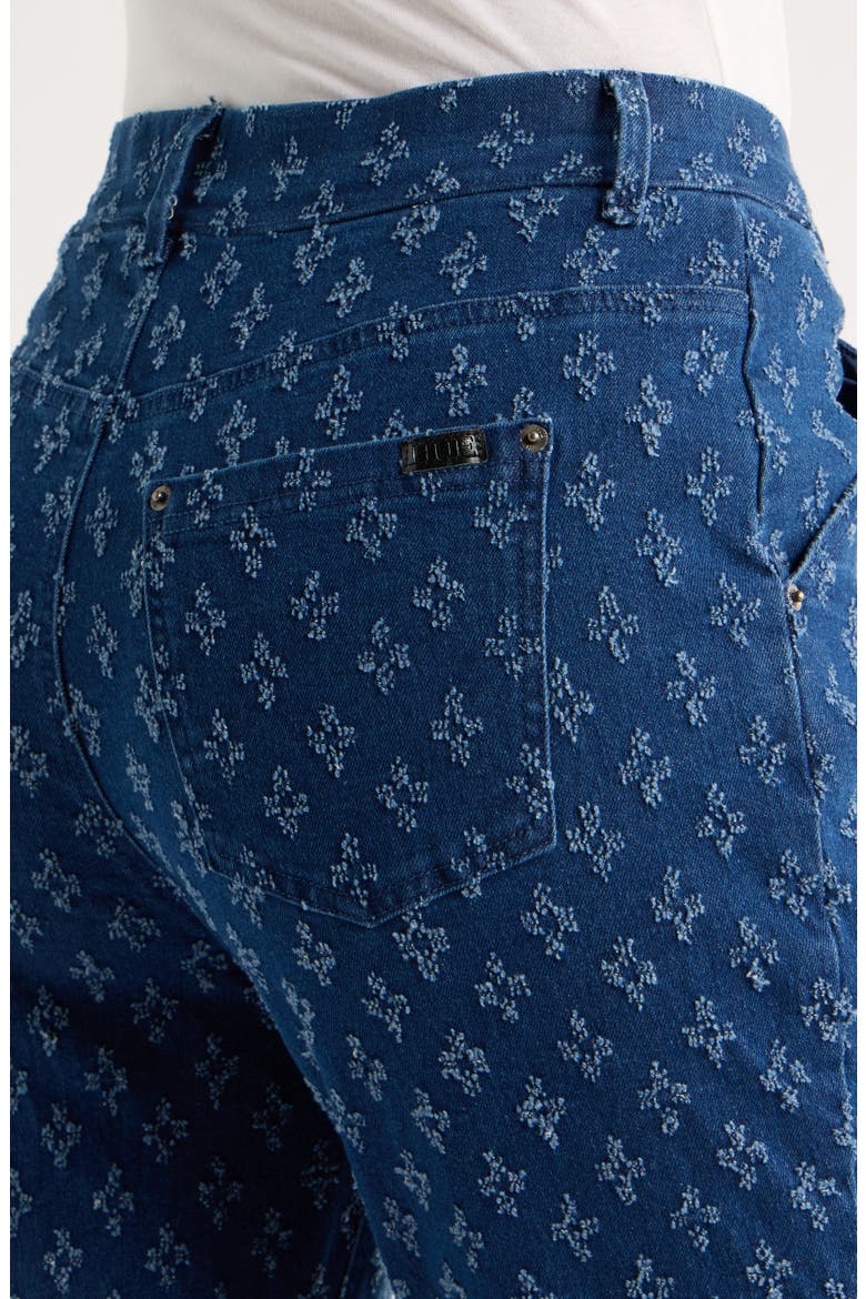 Textured Straight Leg Denim Leggings, Alternate, color, MEDIUM WASH