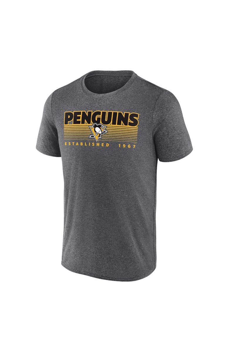 FANATICS Men's Fanatics Branded Heathered Charcoal Pittsburgh Penguins Prodigy Performance T-Shirt, Alternate, color, 