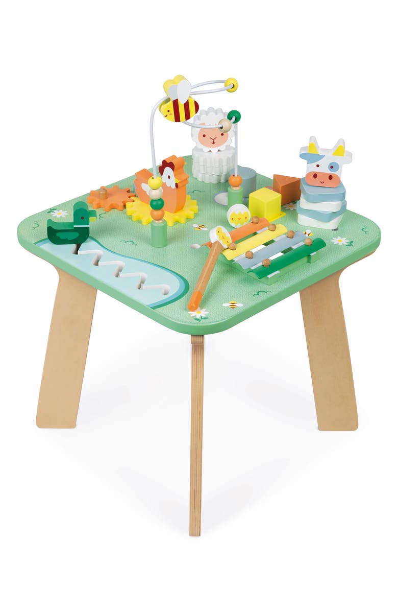 Janod Meadow Wooden Activity Table, Main, color, Blue
