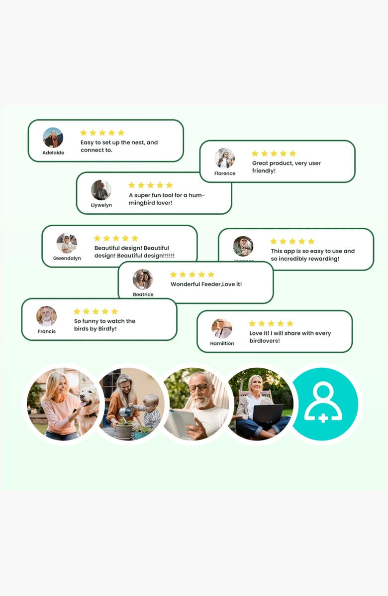 Birdfy Smart Bird Feeder with Camera, Alternate, color, Blue