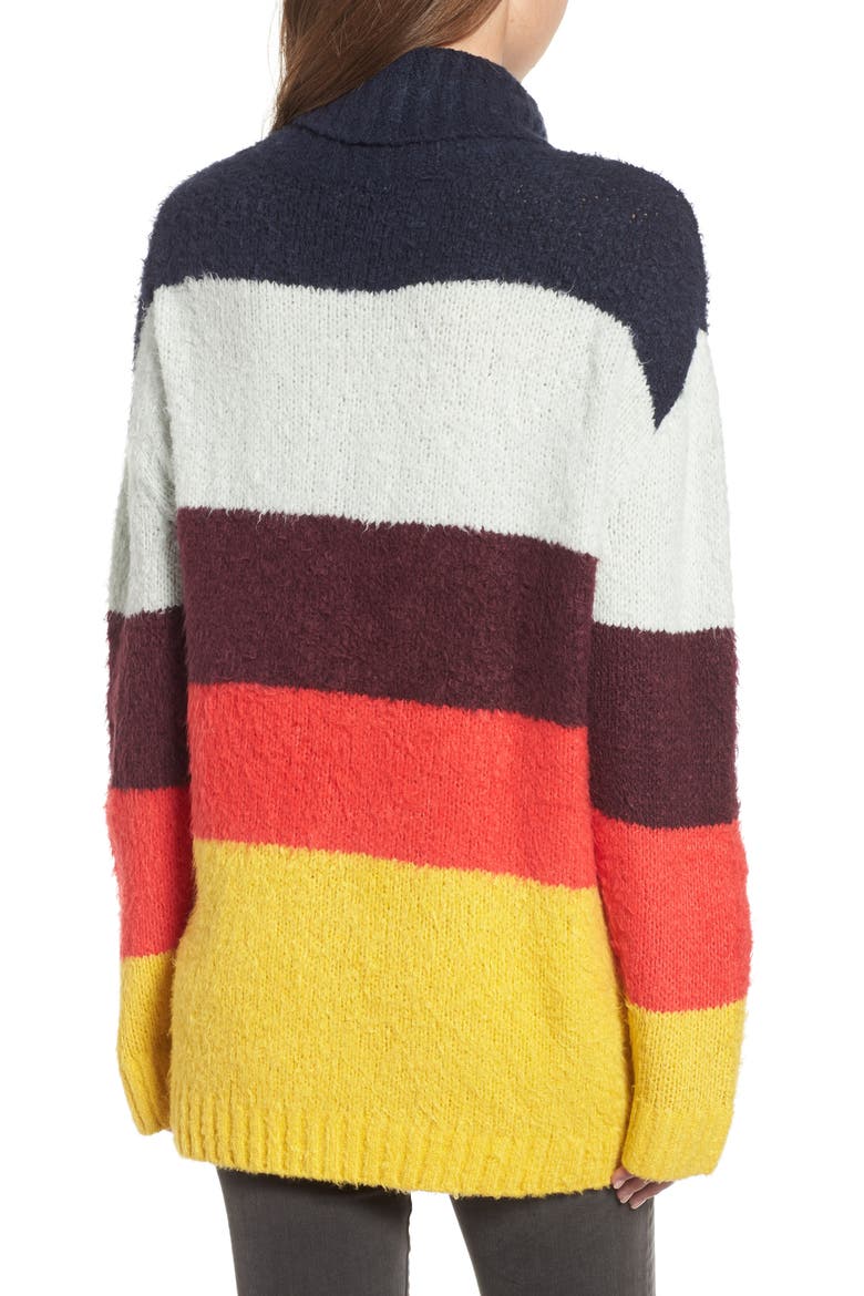Bold Stripe Oversize Sweater, Alternate, color, BLUE GREY WIDE STRIPE