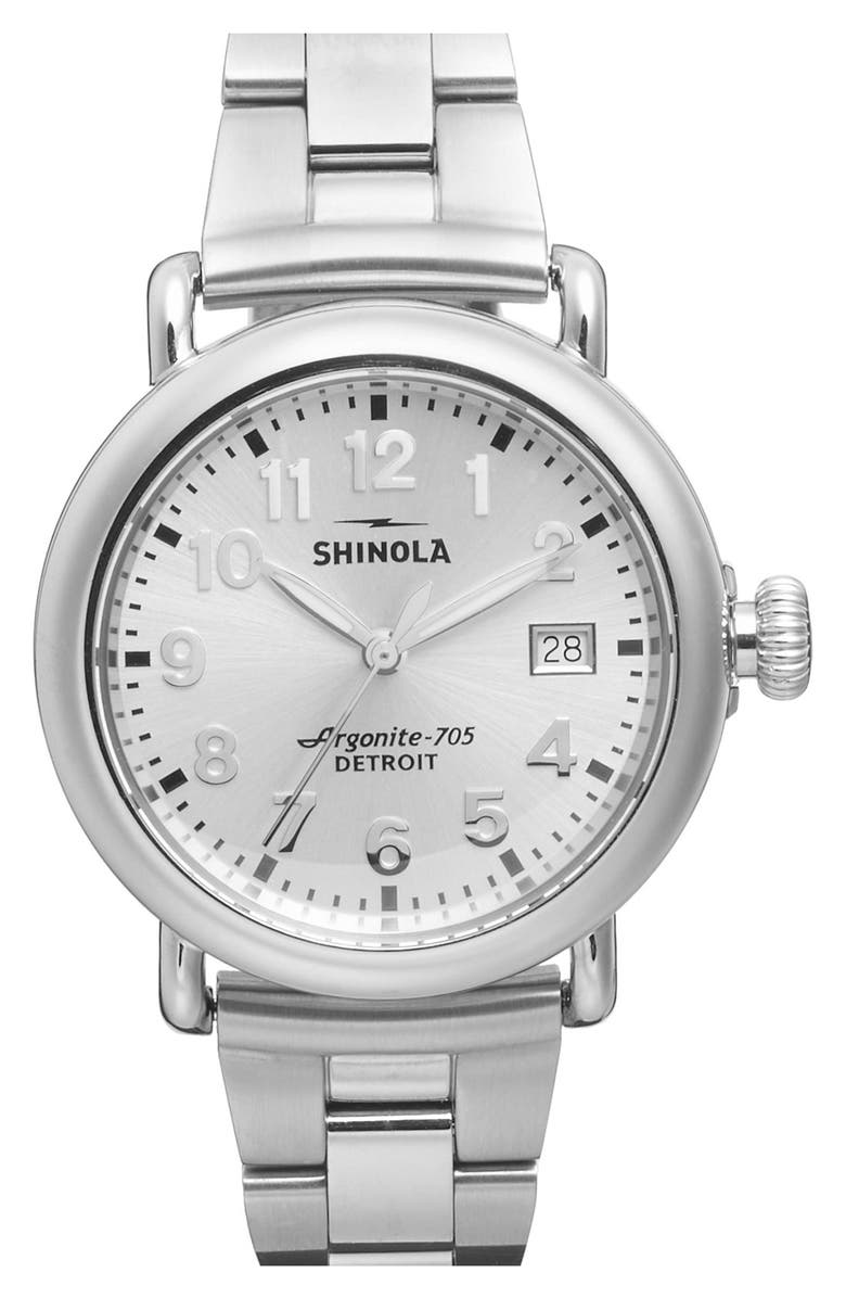 Shinola 'The Runwell' Bracelet Watch, 36mm, Main, color, 