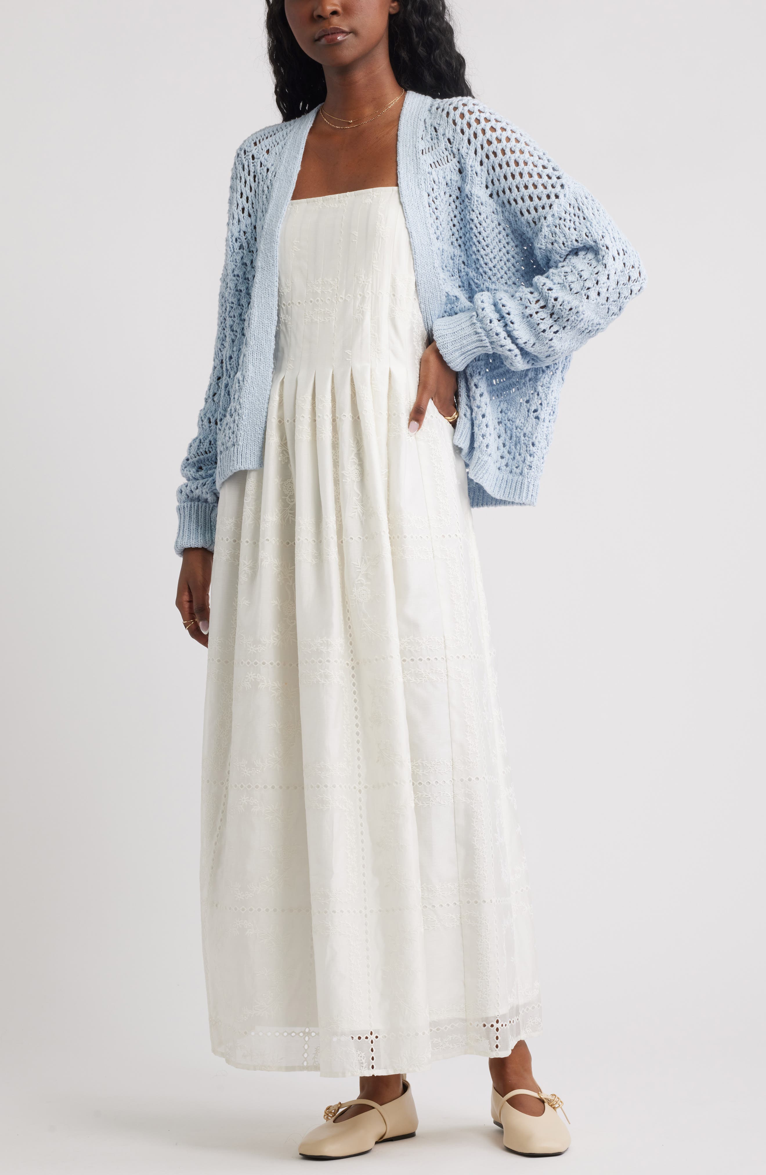 Embroidered Maxi Sundress - image 2