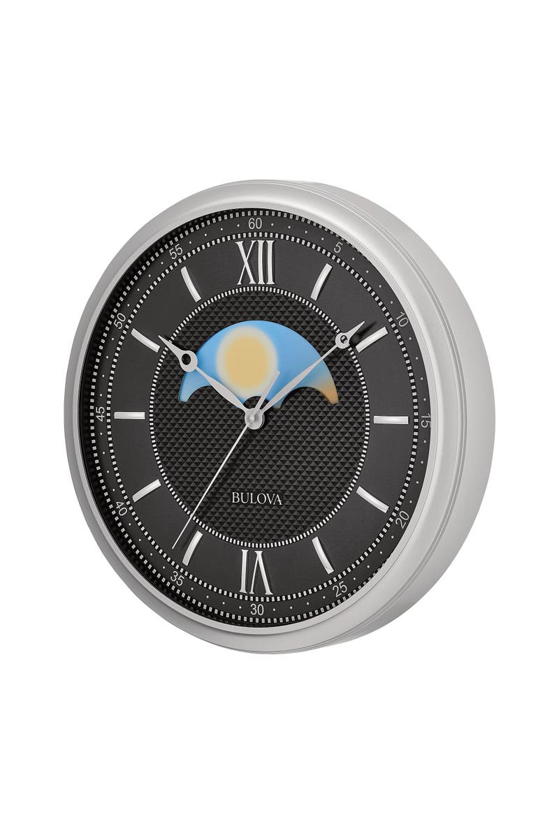 Bulova Clocks Tempus Fugit Wall Clock, Day Night Moving Center Disk, Alternate, color, Silver