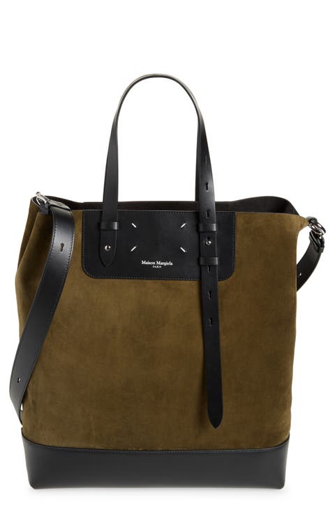 Shopping Colorblock Leather Vertical Tote