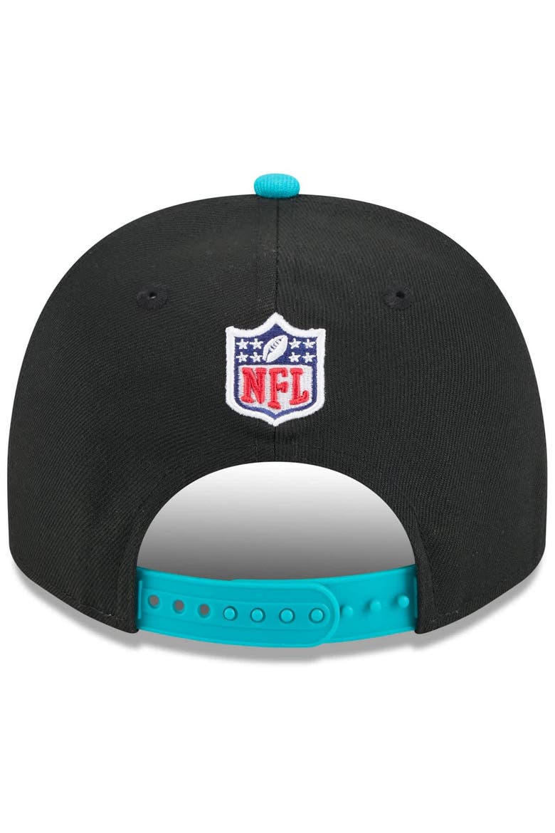 Men's New Era  Black/Aqua Miami Dolphins 2025 NFL Draft A-Frame 9FIFTY Snapback Hat, Alternate, color, Black