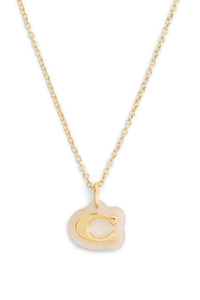 Logo Pendant Necklace, Main, color, GOLD