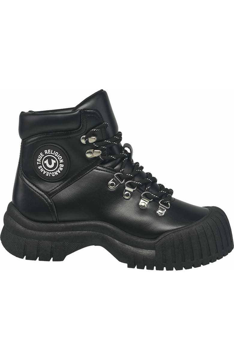 True Religion Chris Lace Up Boot, Alternate, color, Black