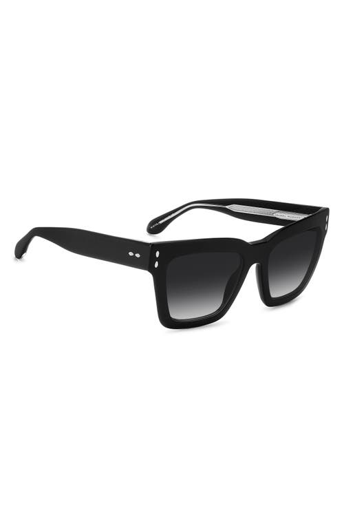 Shop Isabel Marant 53mm Gradient Rectangular Sunglasses In Black/dark Grey Sf