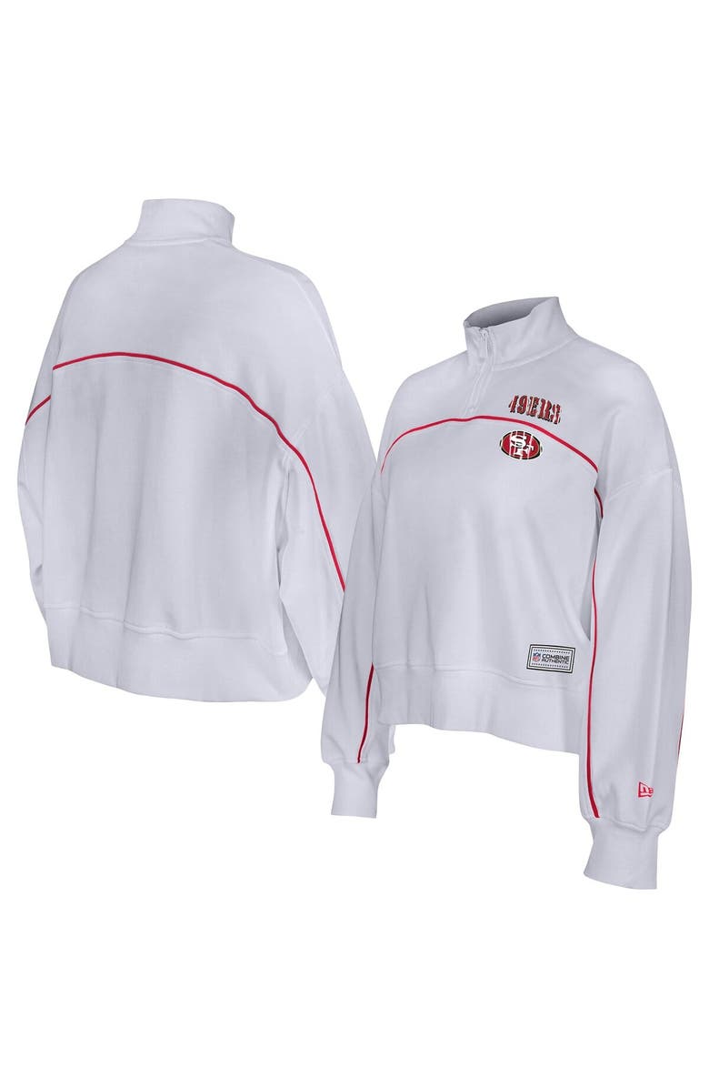 New Era Women's New Era White San Francisco 49ers Functional Fandom Quarter-Zip Sweatshirt, Main, color, White