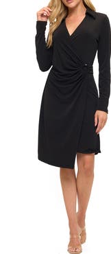 O.L. Surplice Side Tie Midi Dress