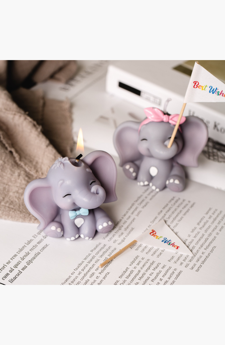 Southlake gifts Baby Elephant Candle, Alternate, color, Boy And Girl Set