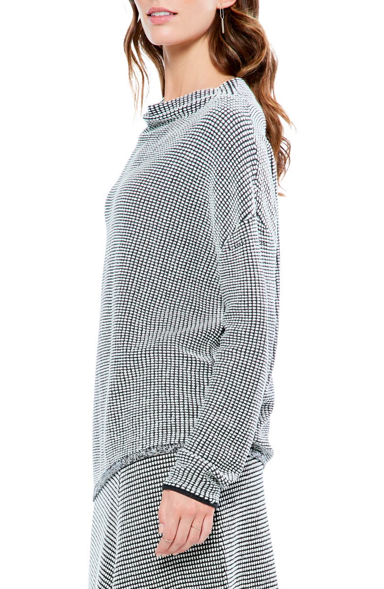NIC+ZOE Pixel Cowl Neck Cotton Blend Sweater, Alternate, color, 
