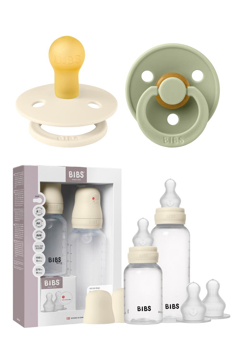 Grow & Flow Bottle & Pacifier Set, Main, color, IVORY/ SAGE/ CLEAR
