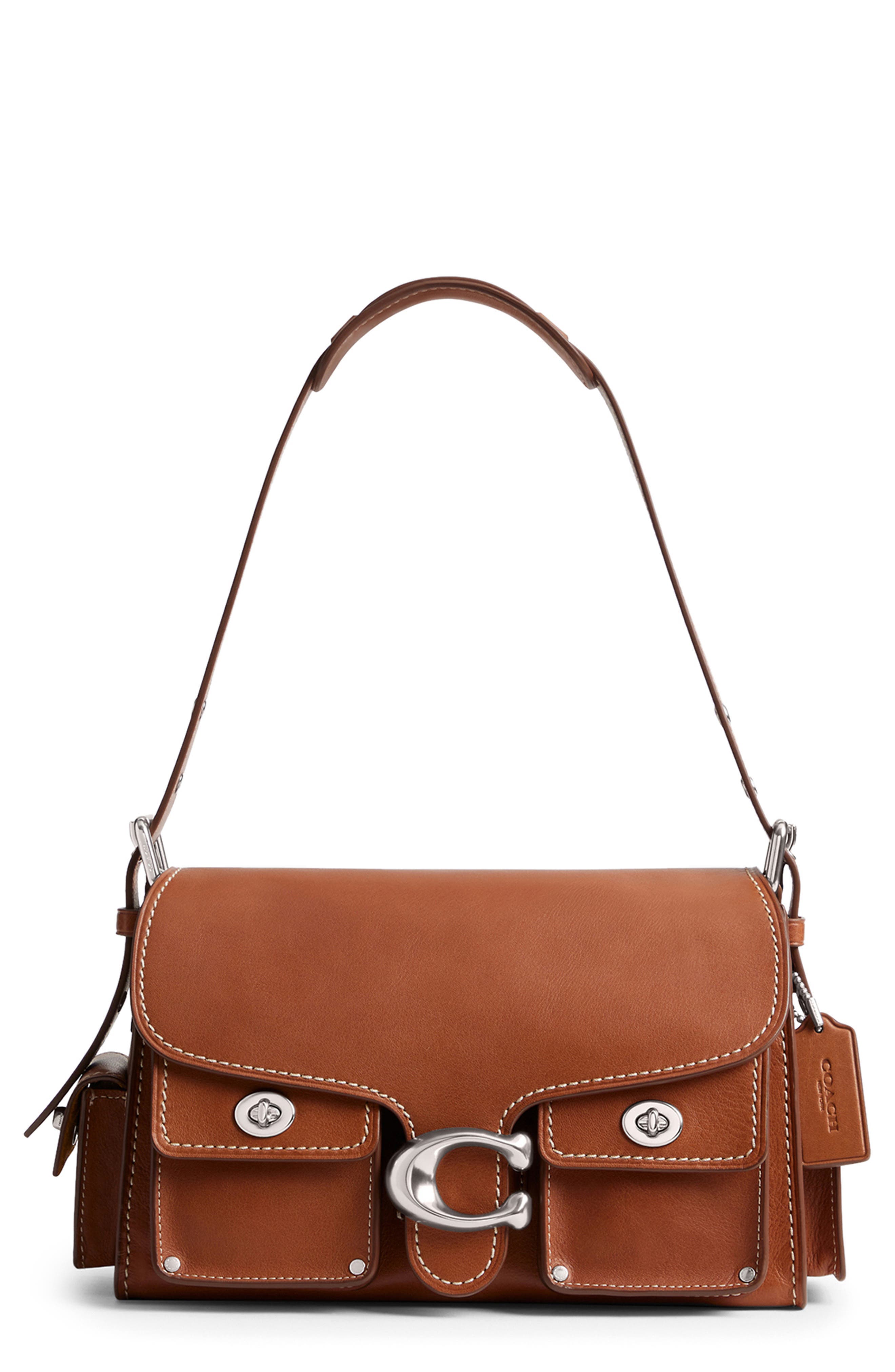 COACH Western Tabby Soft Cargo Leather Shoulder Bag, Main, color, Lh/Burnished Amber