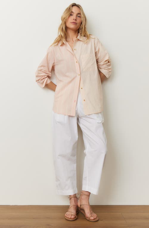 Marine Layer Kyra Straight Leg Poplin Pants In White