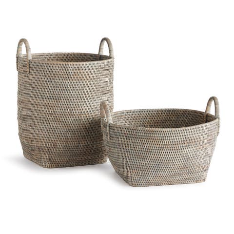 Burma Rattan Orchard Decorative Baskets Set of 2