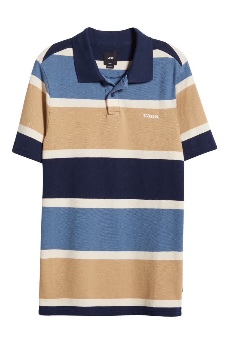 Halicrest Stripe Cotton Polo, Alternate, color, DRESS BLUES-COPEN BLUE
