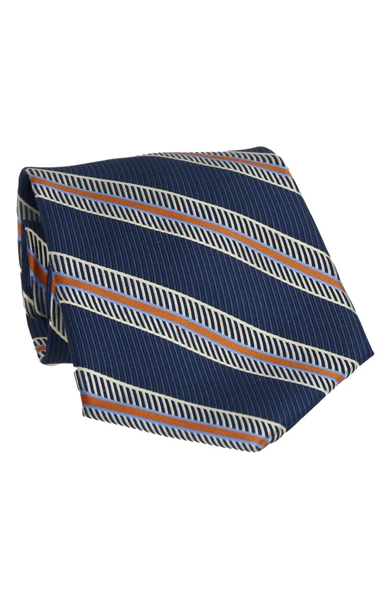 Scotch & Soda Wide Stripe Tie, Main, color, Navy Orange