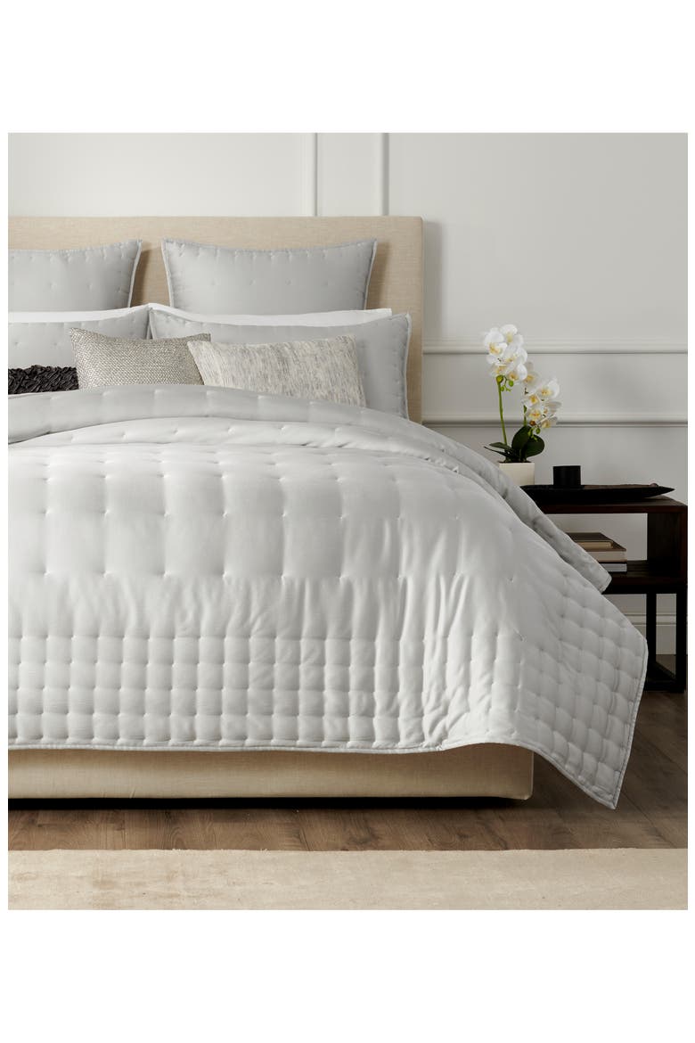Hammered Silk & Cotton Blend Quilt, Alternate, color, PLATINUM
