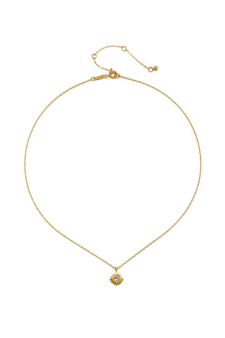 Clarity White Topaz Starburst Necklace, Alternate, color, Gold