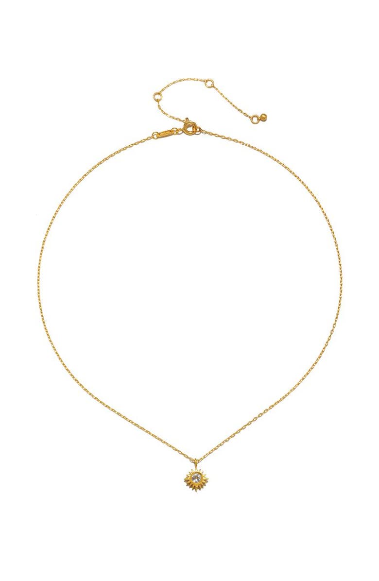 Satya Jewelry Clarity White Topaz Starburst Necklace, Alternate, color, Gold