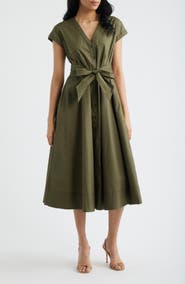Halogen® Tie Front A-Line Dress