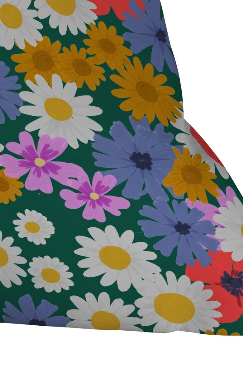 Deny Designs Meadow Wildflowers Accent Pillow, Alternate, color, Green