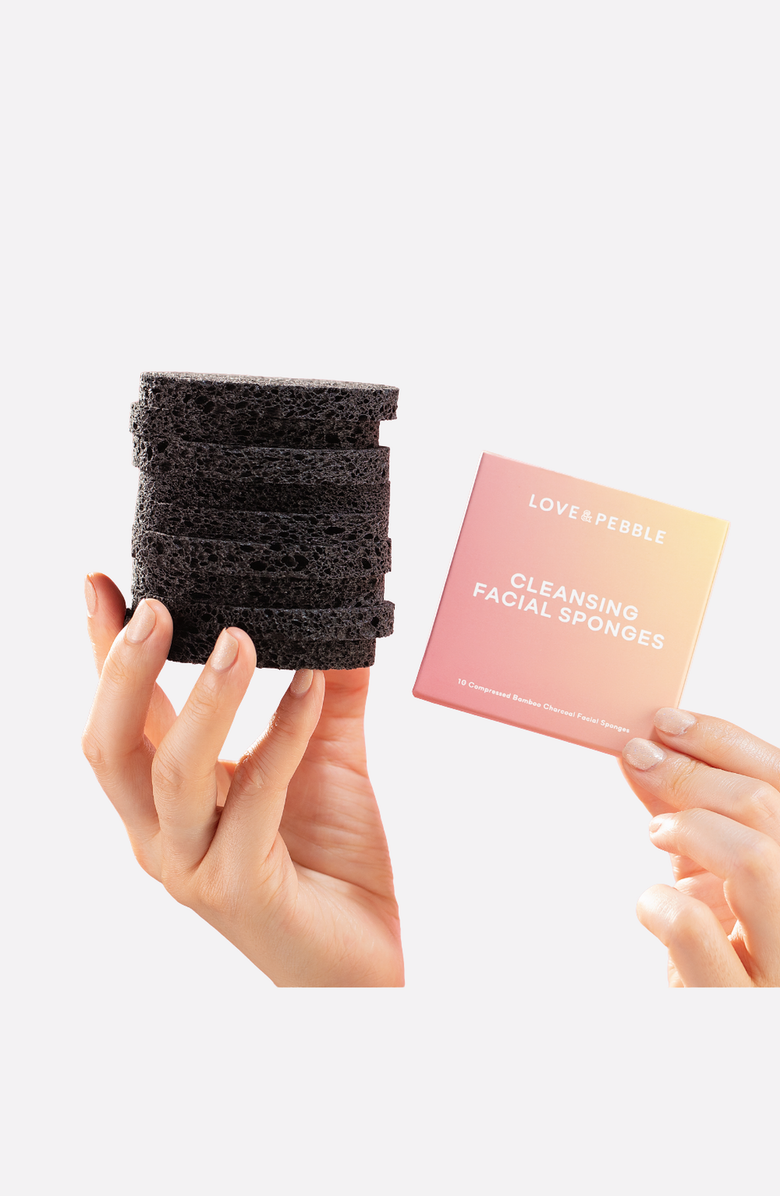 Love and pebble Beauty Sponges Pack, Alternate, color, Black