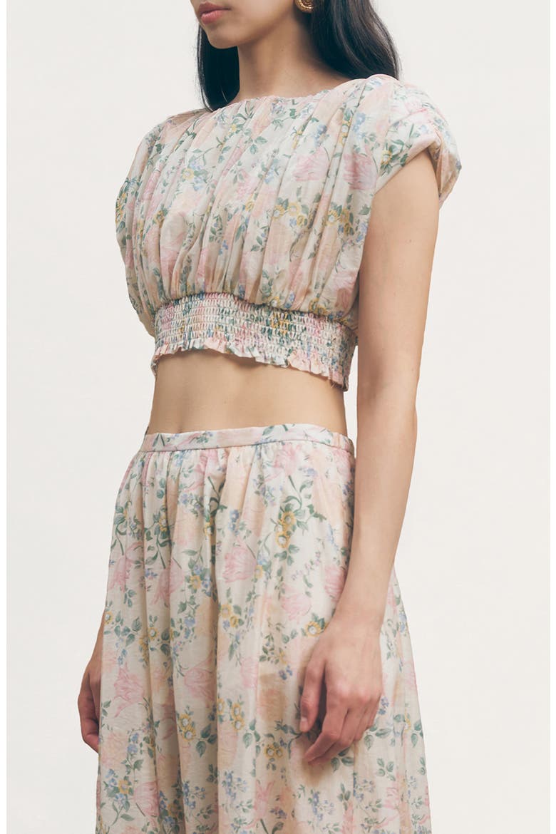 Ara Floral Print Crop Top, Alternate, color, VINTAGE FLORAL PRINT
