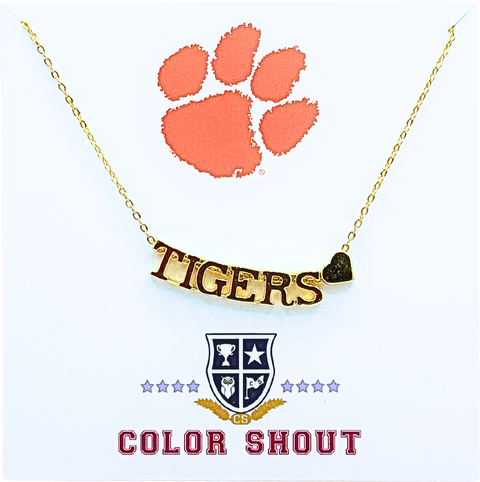 Clemson University Gold Heart  Necklace