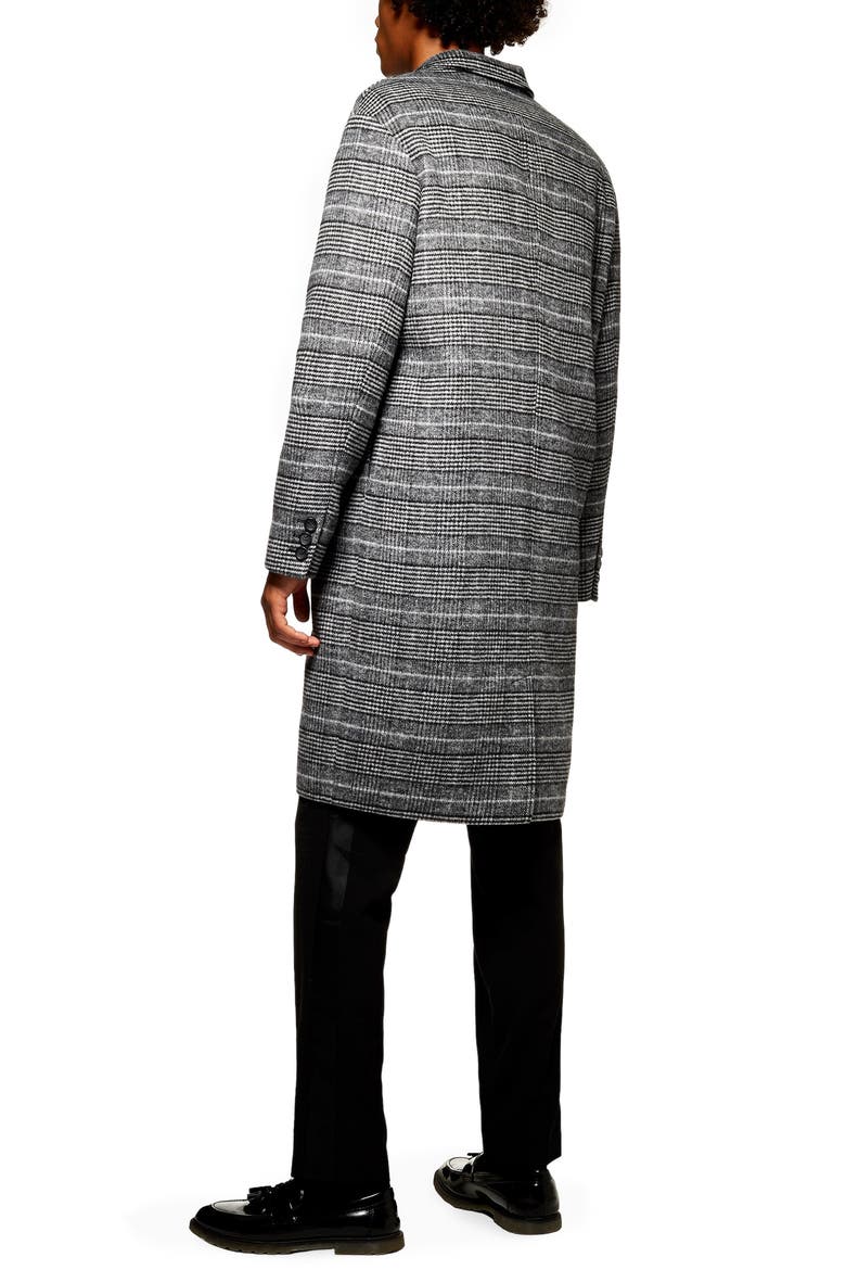 Hayden Check Print Overcoat, Alternate, color, GREY