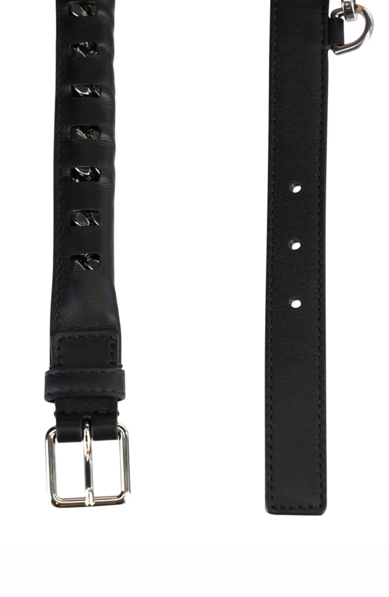 Alexander McQueen Puma Drop Chain Leather Belt, Alternate, color, 
