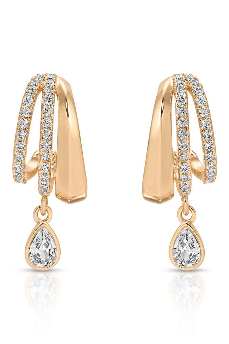 Triple Row Hoop Earrings, Main, color, GOLD