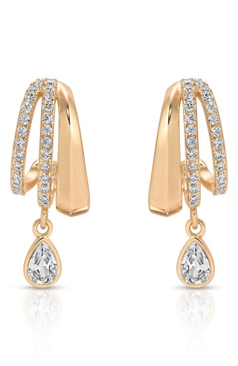 Triple Row Hoop Earrings
