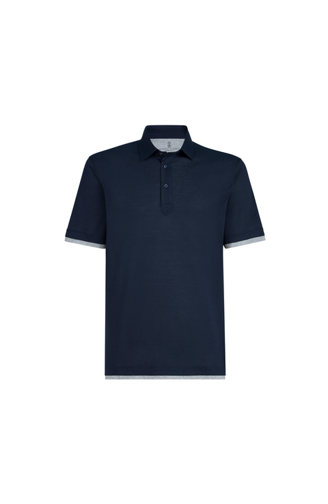 Polo with shirt collar