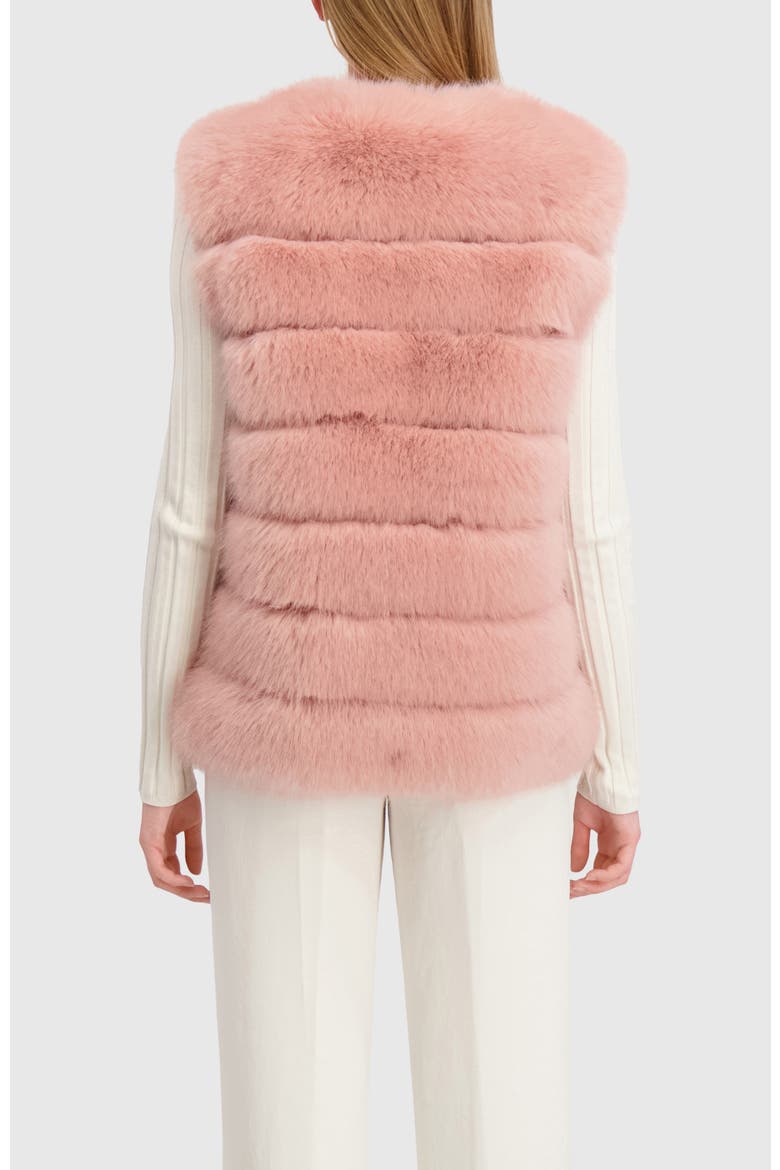 Fur-Free Fox (Faux Fur) Horizontal Vest, Alternate, color, PINK