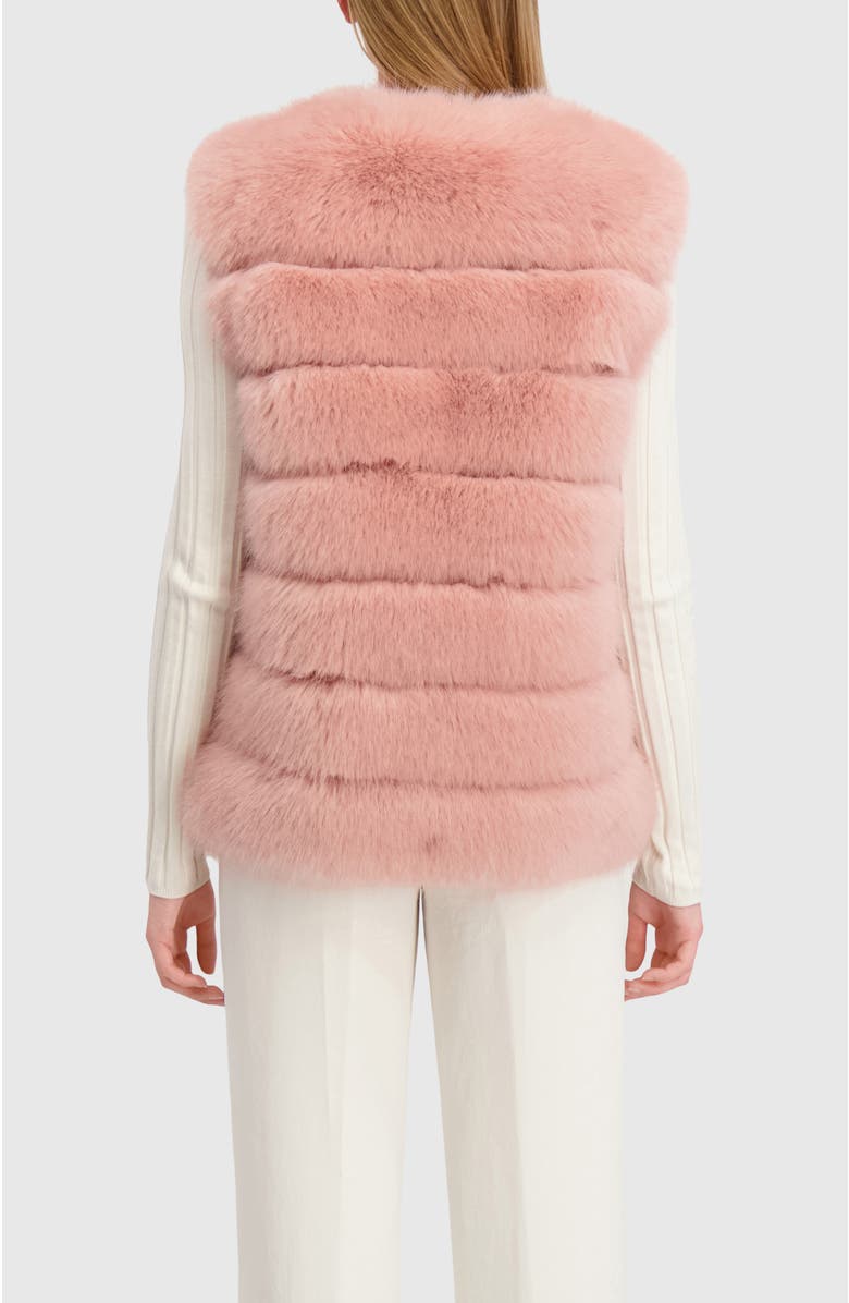 Lyla Grant Fur-Free Fox (Faux Fur) Horizontal Vest, Alternate, color, Pink