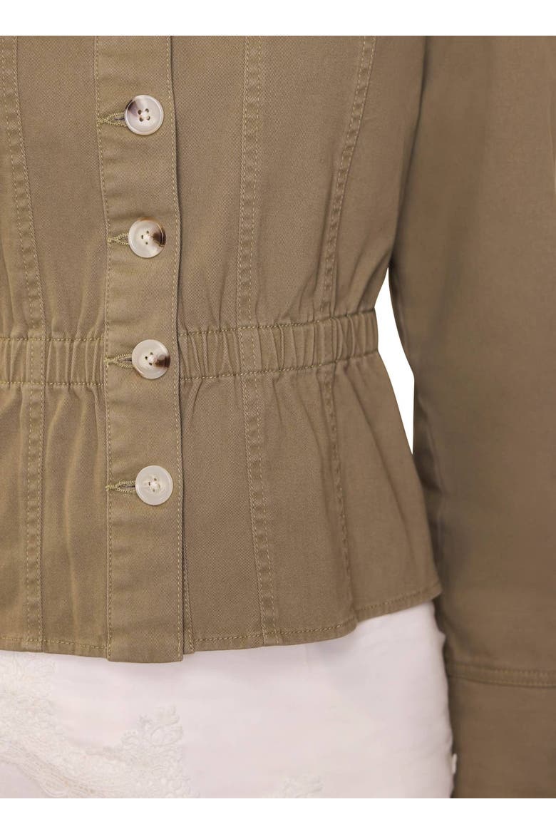 Collared Peplum Jacket, Alternate, color, Khaki