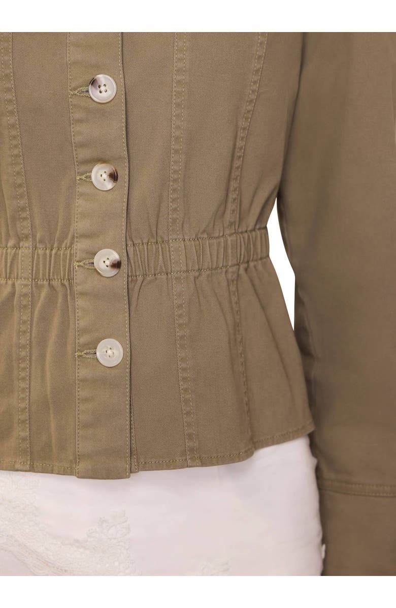 MINT VELVET Collared Peplum Jacket, Alternate, color, Khaki