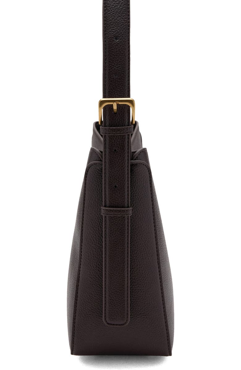 MANGO Medium Faux Leather Bucket Bag, Alternate, color, Chocolate