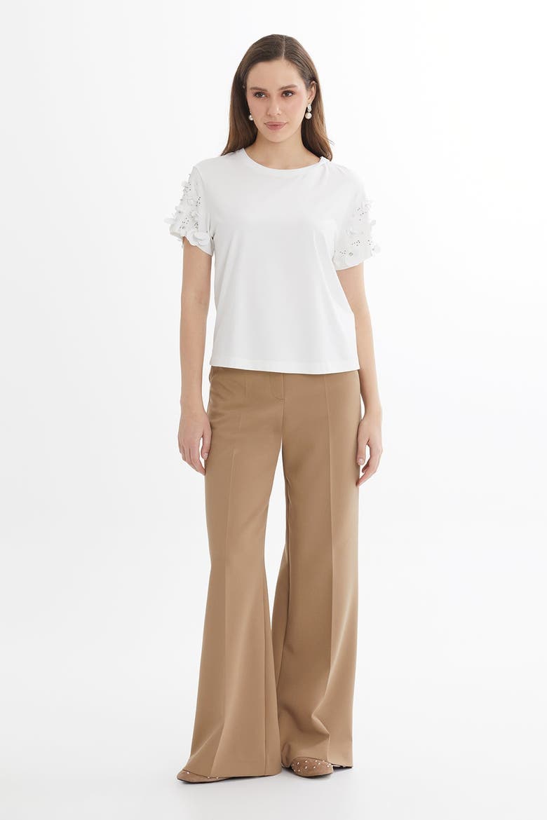 Short-Sleeve Embroidered T-Shirt, Main, color, White