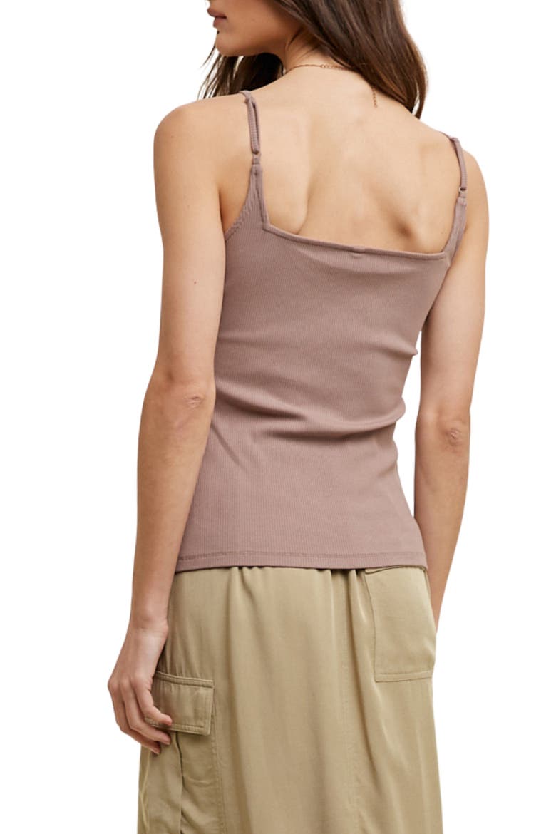 Ribbed Square Neck Cami, Alternate, color, MOCHA