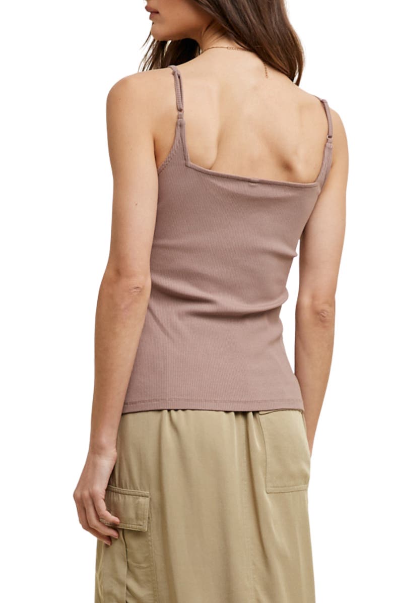 WISHLIST Ribbed Square Neck Cami, Alternate, color, Mocha