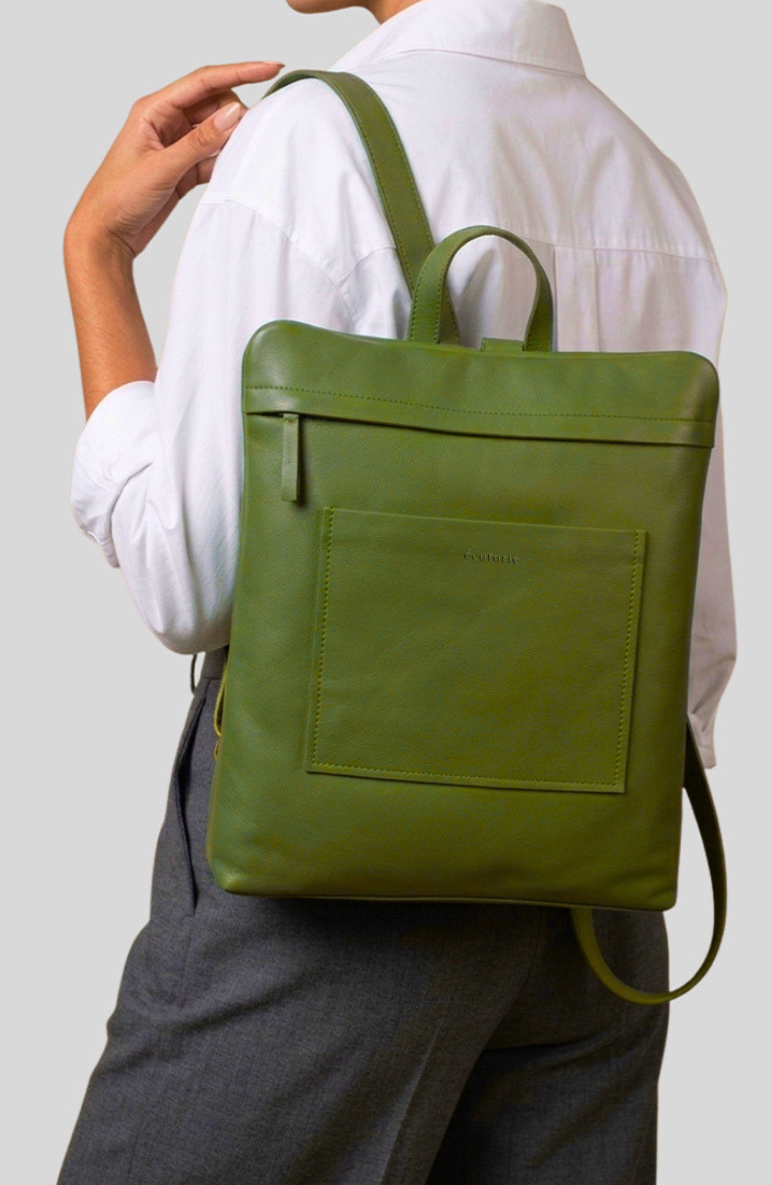 Willow Leather Backpack, Alternate, color, SEA KELP