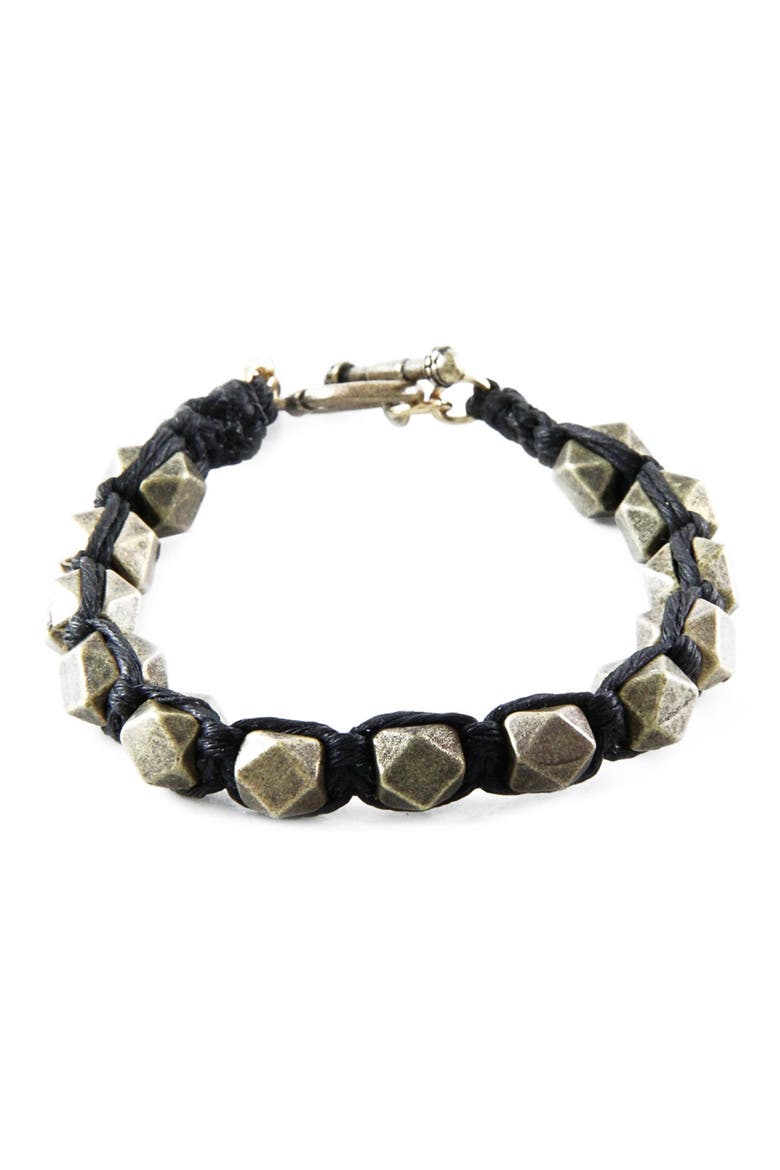 Ettika Men's Geometric Woven Bracelet, Main, color, BLACK
