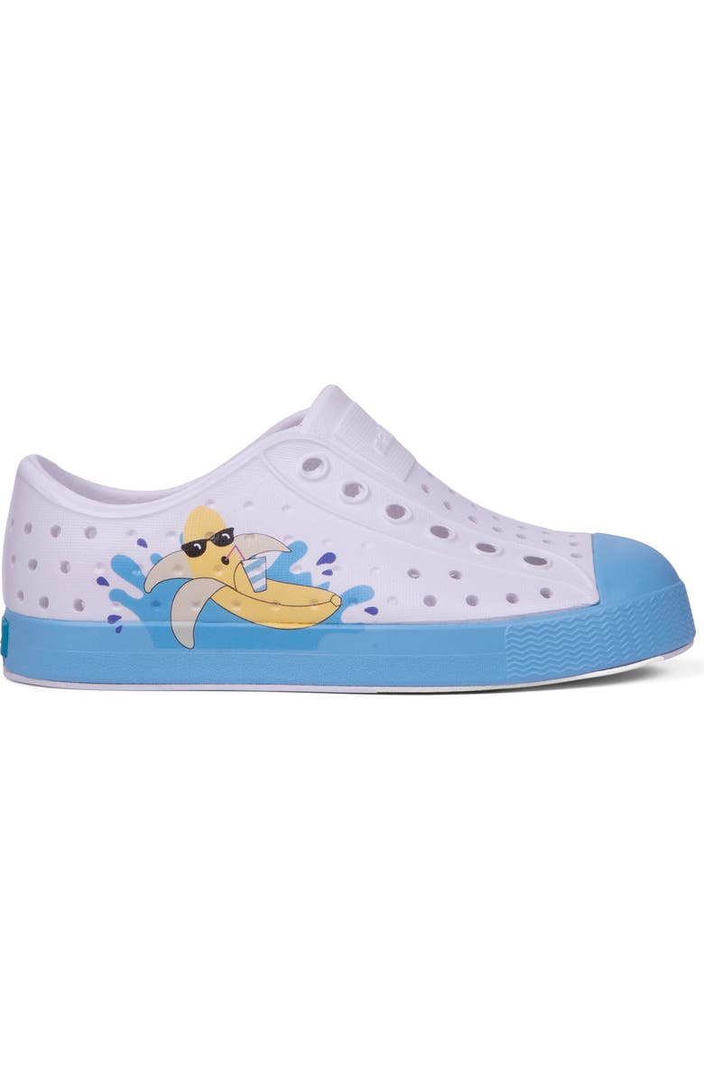 Native Shoes Jefferson Sugarlite Slip-On Sneaker, Alternate, color, White/ Aqrs Blue/ Banana Block