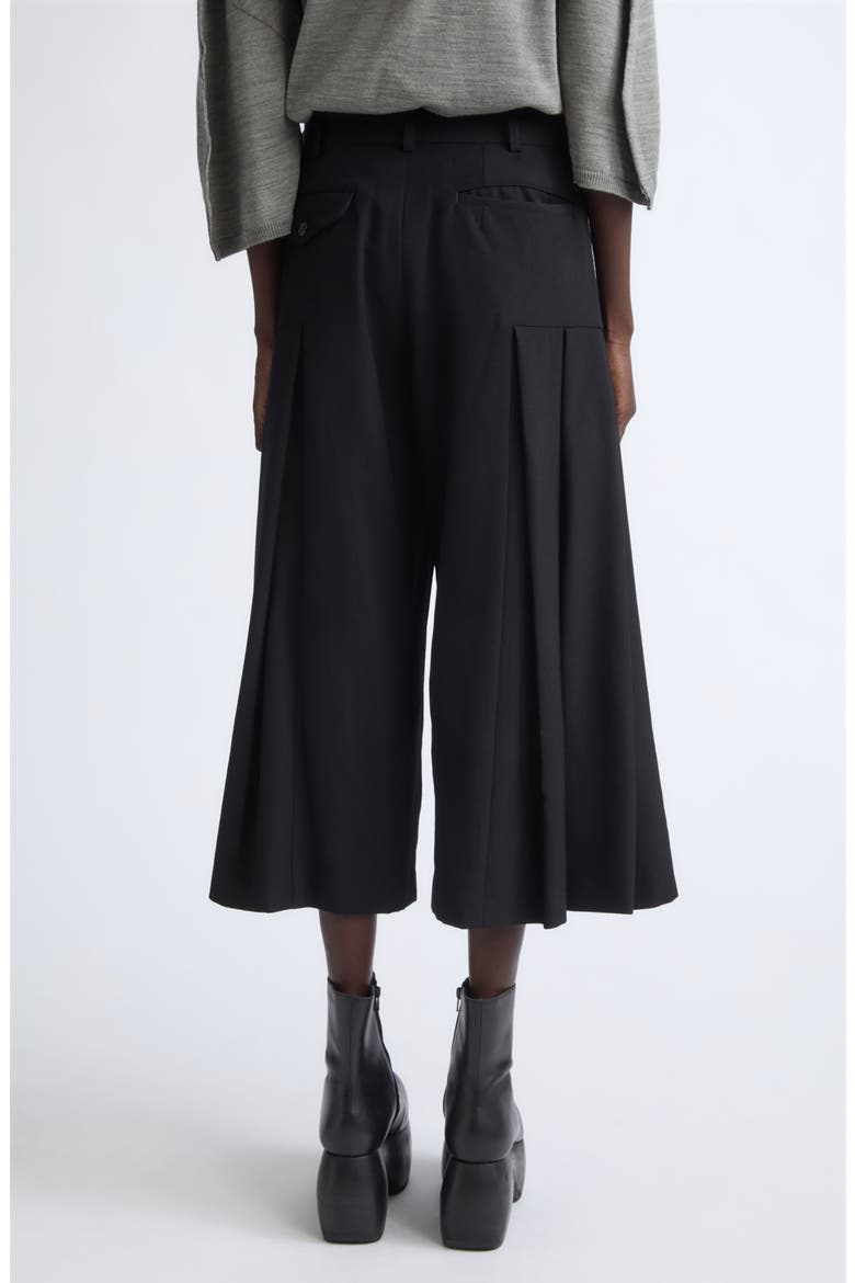 Wool Gabardine Pleated Wide Leg Pants, Alternate, color, BLACK