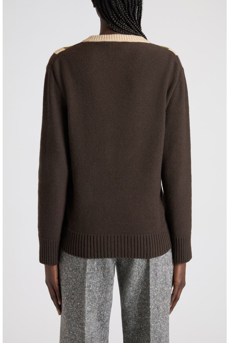 Maglia Virgin Wool V-Neck Sweater, Alternate, color, BROWN/ BEIGE